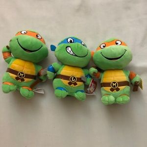 Set of 3 Small NWT Ninja Turtle Plushies